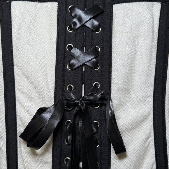 NWT CORSET STORY Steampunk Double Breasted Corset Jacket Ivory Sz 26" - Picture 12 of 16